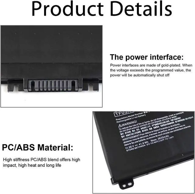 Alt view image 6 of 7 - TF03XL TF03041XL 920046-421 920070-855 920046-121 Battery Compatible with HP Pavilion 14-BF 15-CC 15-CD 15-cc154cl 15-cc060wm 15-cc152od 15-cc055od 15-cd040wm 17-AR007CA 17-AR050WM HSTNN-IB7Y