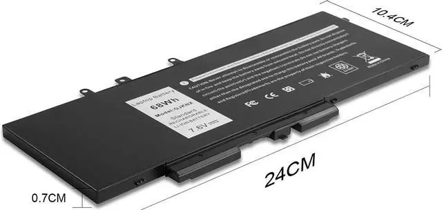 Alt view image 3 of 6 - Futurebatt 68Wh GJKNX Battery Replacement for Dell Latitude 5480 5580 5280 5288 5488 5490 E5280 E5288 E5480 E5580 Series.p/n:Battery GJKNX, GD1JP, 0GD1JP, DY9NT, 0DY9NT, 5YHR4, 451-BBZG