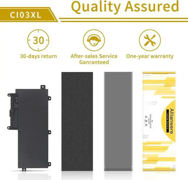 Alt view image 7 of 7 - Allianwere CI03XL Battery Compatible with Hp ProBook 640 G2 655 G2 Series Laptop CI03 801554-001 HSTNN-UB6Q Battery Replacement