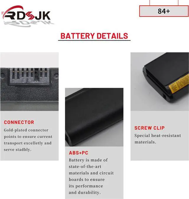 Alt view image 5 of 7 - 42T4947 42T4948 84+ 63Wh Laptop Battery for Lenovo ThinkPad Edge E120 E125 E130 E135 E145 E320 E325 E330 E335 L330 X121e X130e X131e X140e 42T4951 42T4961 45N1174 42T4958 42T4957 0A36290 0A36292 35+