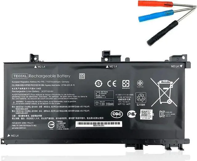 Main image of TE03XL Battery TE03061XL for HP Omen 15-ax000:15-ax033dx 15-ax210nr 15-ax001ns;HP Pavilion 15-bc000:15-bc008tx and More 849910-850 849570-541 542 543 HSTNN-UB7A TPN-Q173-11.55V 61.6Wh 3-Cell