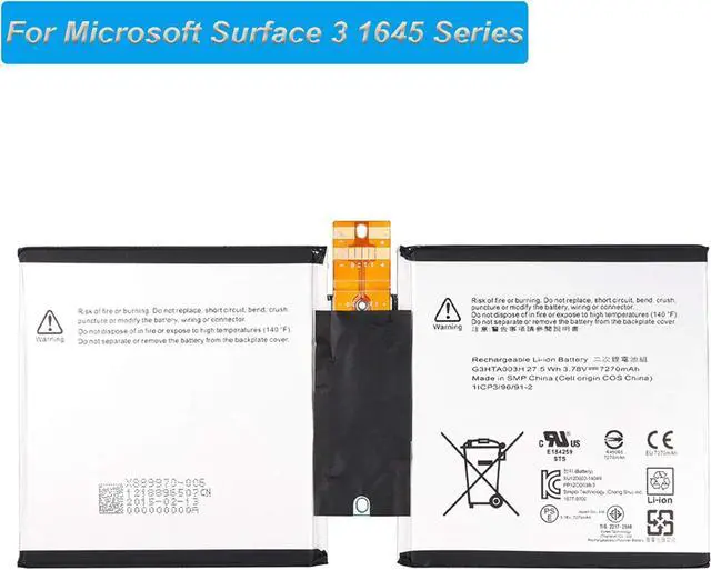 Alt view image 2 of 5 - E-YIIVIIL Replacement Battery G3HTA003H G3HTA004H Compatible with Microsoft Surface 3 1645 7270mah