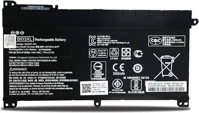 Main image of BI03XL Battery BI03XL ON03XL for HP Pavilion X360 13-U000 M3-U000:M3-U001DX U003DX U103DX U105DX 13-U100TU U118TU;HP Stream 14-AX000:14-ax010wm ax020wm ax030wm ax040wm 843537-541 844203-850 HSTNN-UB6W