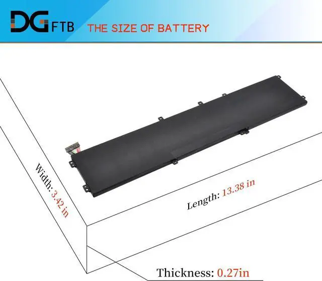 Alt view image 3 of 7 - DGTEC New 4GVGH Laptop Battery for DELL XPS 15 9550 15-9550 Precision 5510 PS 15 9550 P56F P56F001 Series 1P6KD 01P6KD T453X 0T453 (11.4V 84Wh/6 Cell)