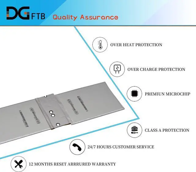 Alt view image 4 of 6 - DGTEC G3HTA044H G3HTA020H DAK822470K Laptop Battery Replacement for Microsoft Surface Book 1 1703 1704 1705 CR7CR7 CR7-00005 CR7-00007 Book 2 13.5IN 128GB 256GB 512GB 1TB 2-in-1 (7.5V 2387mhA/18.0Wh)