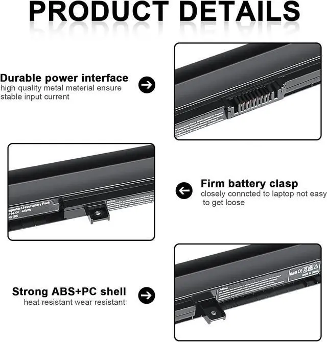 Alt view image 3 of 7 - New Replacement PA5185U-1BRS Laptop Battery for Toshiba Satellite C50 C55 C55D C55T L55 L55D L55T Series fit C55-B5200 C55-B5270 C55D-B5310 PA5184U-1BRS PA5186U-1BRS PA5195U-1BRS - 12 Month Warranty
