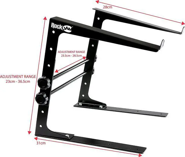 Alt view image 2 of 7 - RockJam Portable DJ Laptop Stand With Adjustable Height, Anti-Slip Design, Works for Laptops, Controllers and CD players