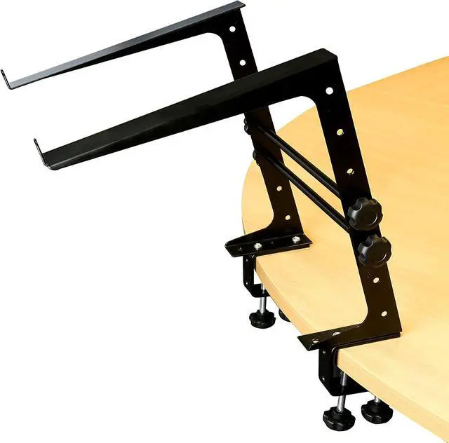 Alt view image 3 of 7 - RockJam Portable DJ Laptop Stand With Adjustable Height, Anti-Slip Design, Works for Laptops, Controllers and CD players