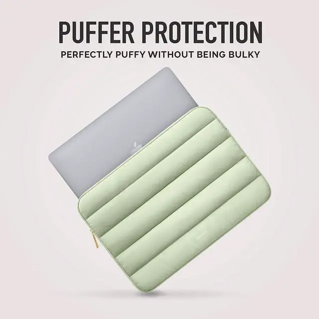 Alt view image 2 of 7 - Vandel Puffy 15-16 Inch Green Laptop Sleeve for Women and Men. MacBook Pro 16 Inch Case Cute Computer Sleeve 15.6 Inch HP Carrying Case Laptop Bag/Asus/Dell/HP Laptop Case 15.6 Inch Laptop Cover