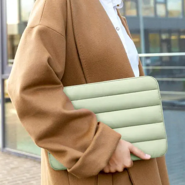Alt view image 5 of 7 - Vandel Puffy 15-16 Inch Green Laptop Sleeve for Women and Men. MacBook Pro 16 Inch Case Cute Computer Sleeve 15.6 Inch HP Carrying Case Laptop Bag/Asus/Dell/HP Laptop Case 15.6 Inch Laptop Cover