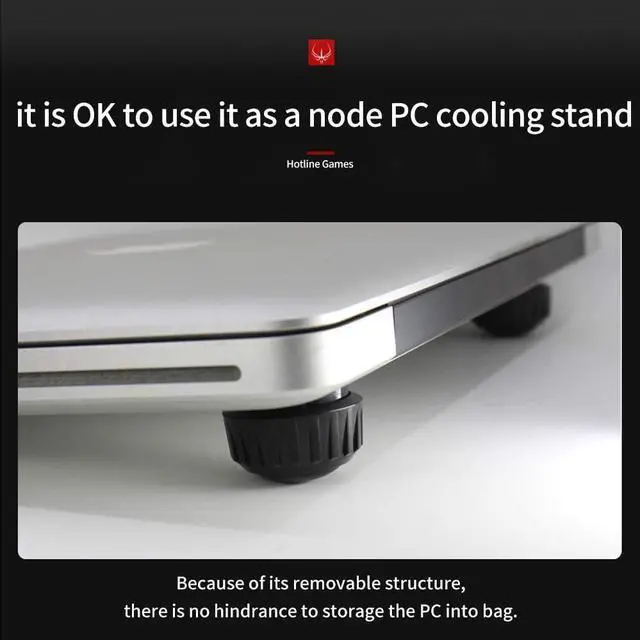 Alt view image 3 of 7 - HOTLINEGAMES H2 Ergonomic Keyboard Riser Laptop Notebook Stand Holder Cooler Laptop Cooling Pad (Black-Red)