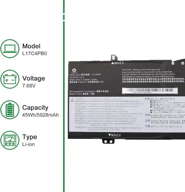 Alt view image 2 of 6 - JIAZIJIA L17C4PB0 L17M4PB0 Battery Replacement for Lenovo Flex 6-14ARR 14IKB IdeaPad 530S-14ARR 14IKB 15IKB Series 5B10Q16067 5B10Q16066 L17M4PB2 5B10Q22883 L17C4PB2