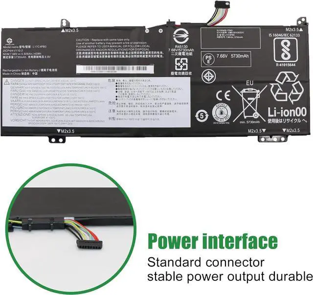 Alt view image 3 of 6 - JIAZIJIA L17C4PB0 L17M4PB0 Battery Replacement for Lenovo Flex 6-14ARR 14IKB IdeaPad 530S-14ARR 14IKB 15IKB Series 5B10Q16067 5B10Q16066 L17M4PB2 5B10Q22883 L17C4PB2