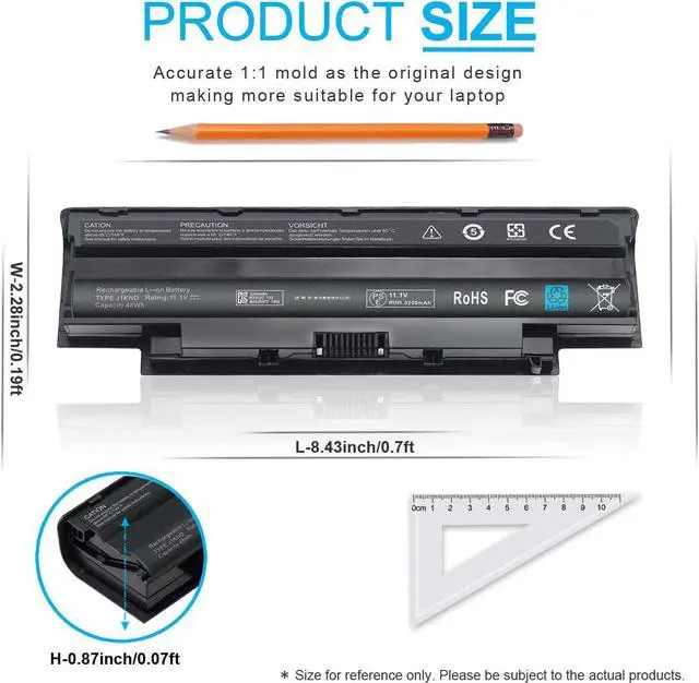 Alt view image 2 of 7 - New 11.1V 48Wh J1KND Battery Compatible with Dell Inspiron 15R N5010 N5110 N5030 N5040 N5050 14R N4010 N4110 N4050 13R N3010 N3110 17R N7010 N7110 M5110 M4110 M501 M503 TKV2V 4T7JN W7H3N 04YRJH 06P6PN