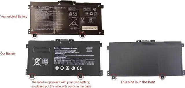 Alt view image 4 of 7 - LK03XL Battery for Hp Envy x360 Convertible 15m-bp1xx 15m-cn0xxx 15-cn0xxx 15m-cp0xxx 17m-ae0xx 17-bw 17m-ae111dx 15m-cn0012dx 15m-cn0011dx 15m-bq021dx 15m-bp112dx 916368-421 L09281-855 916814-855