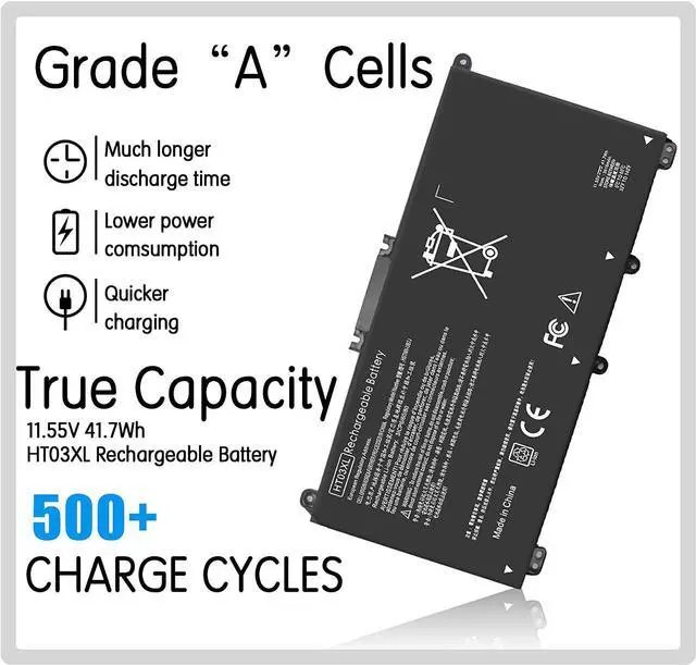 Alt view image 2 of 7 - HT03XL L11119-855 Laptop Battery Fit for HP Pavilion 14-CE 14-CF 14-DF 15-CS 15-DA 15-DB 15-DW 17-by 17-CA Series 15-CS0053CL 15-DW0033NR 15-DA0014DX L11421-542 L11421-2C2 HSTNN-UB7J DB8R HT03041XL