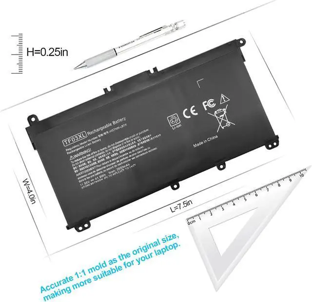 Alt view image 3 of 7 - TF03XL 920070-855 Battery for HP Pavilion 17 15 14 17-AR050WM 15-CC023CL 15-CC050WM 15-CC060WM 15-CC123CL CC563ST 15-CD040WM 17-AR 15-CC 15-CD 15-CK 14-BF 920046-121 421 541 HSTNN-LB7X IB7Y Laptop