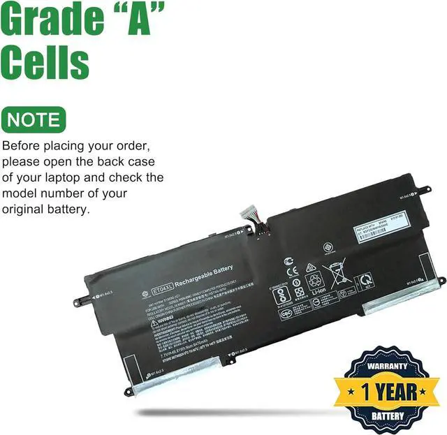 Alt view image 3 of 5 - JIAZIJIA ET04XL 915191-855 915030-1C1 HSTNN-IB7U Battery for Hp EliteBook X360 1020 G2 HSN-I09C Series ET04049XL 7.7V 49.81Wh 6470mAh