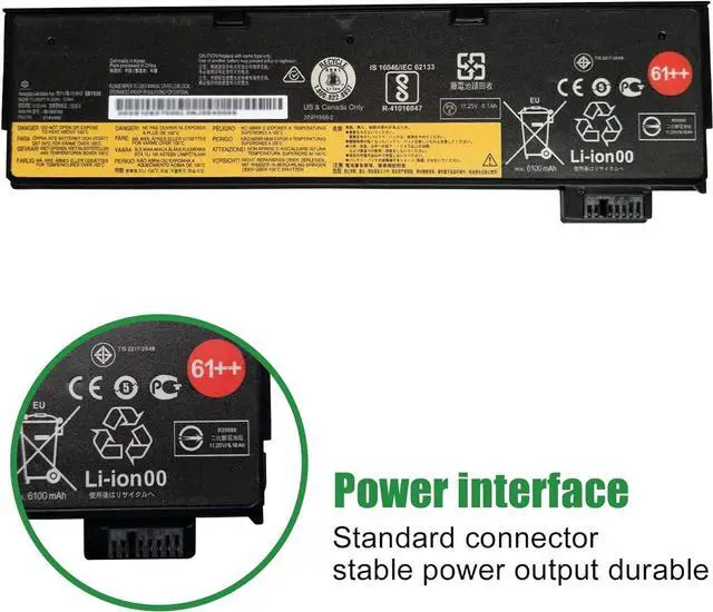 Alt view image 3 of 6 - JIAZIJIA 01AV492 SB10K97585 Battery Replacement for Lenovo ThinkPad T470 T480 TP25 P51S P52S T570 T580 Series 61++ 4X50M08812 01AV428 SB10K97584 01AV427