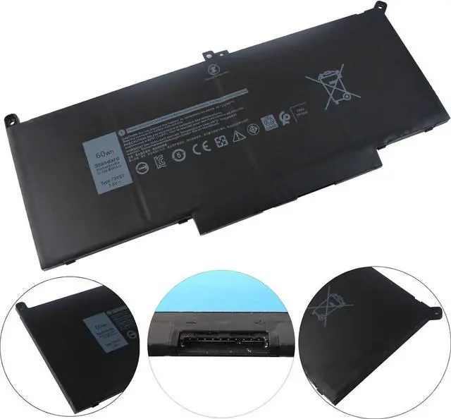 Alt view image 3 of 7 - F3YGT f3ygt 7480 DM3WC 60WH Battery for Dell Latitude 12 7000 7280 7290/13 7000 7380 7390/14 7000 7490 P28S P73G E7280 E7290 E7480 E7490 ODM3WC DM6WC 2X39G KG7VF 451-BBYE 453-BBCF 4Cell Laptop