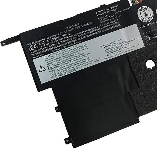 Alt view image 2 of 4 - Fully 00HW003 00HW002 Replacement SB10F46440 SB10F46441 Battery Compatible with X1 Carbon3 2015 Series - 15.2V 50Wh 3.29Ah