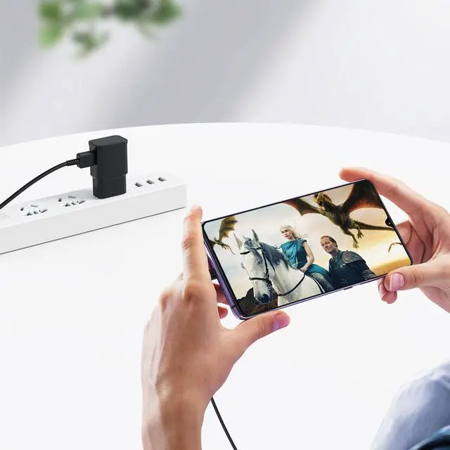 Alt view image 7 of 7 - Type C Charger Fast Charging 2 Pack USB C Android Phone Wall Charger Block & 6ft Charge Cable Cord for Samsung Galaxy S8 / S9 / S10 Plus Active S10e S20 / S21 Ultra Plus Note 8 9 10 Pixel 3 etc