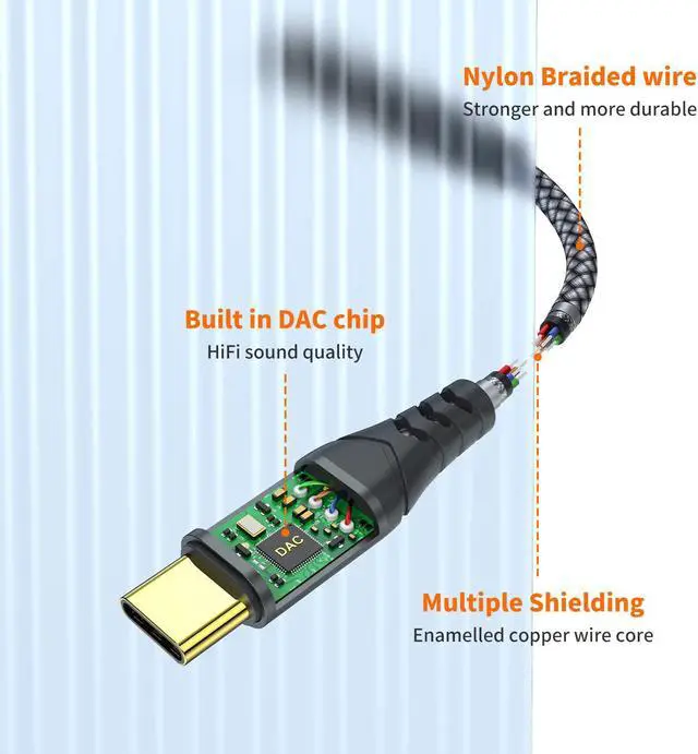 Alt view image 5 of 6 - USB Type C to 3.5mm Female Headphone Jack Adapter USB C to Aux Audio Dongle Cable Cord Compatible with iPhone 16 Pro Max 15 Pro Max  Galaxy S24 S23 S22 Ultra Pixel iPad Pro MacBook