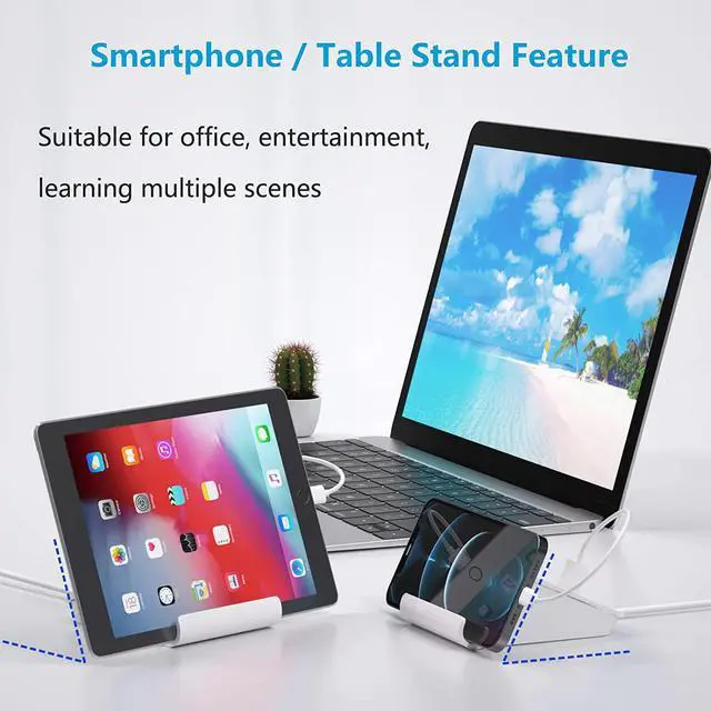 Alt view image 3 of 7 - VHBW USB Charging Station 25W, 4 Port USB Charging Station for Multiple Devices, Multi USB Charger Station with Phone Stand (UL Listed, 6Ft Extension Cord, White)