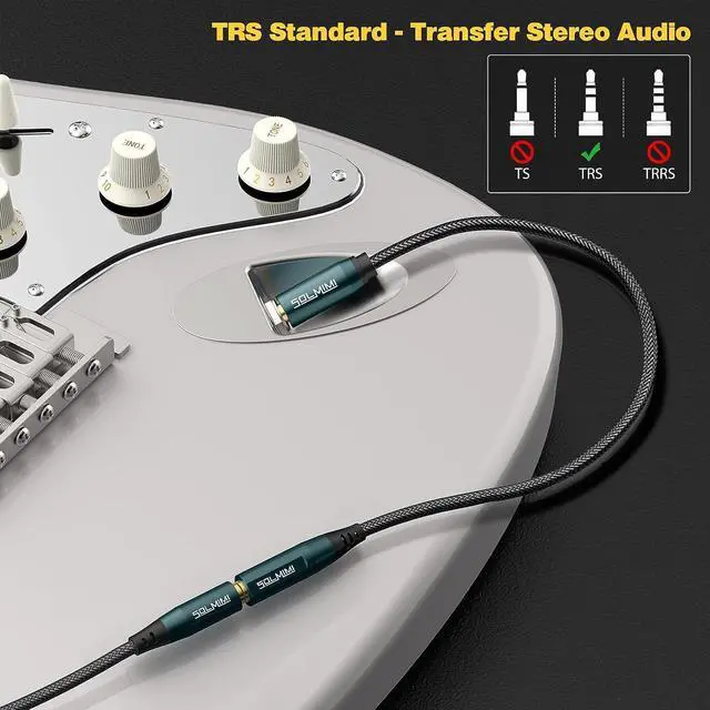 Alt view image 5 of 6 - 1/4 to 3.5mm Headphone Adapter 1/4 to 1/8 6.35mm Male to 3.5mm Female TRS Stereo Audio Adapter Cable for Headphone Mixer Guitar Piano Keyboard Amplifier Speaker and More - 1 Feet