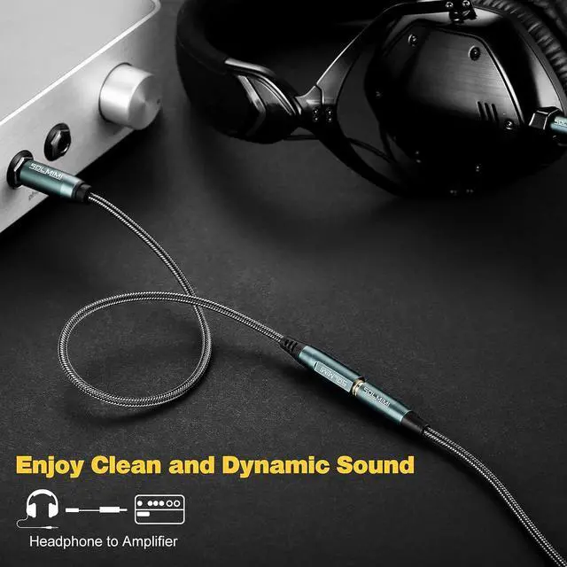 Alt view image 2 of 6 - 1/4 to 3.5mm Headphone Adapter 1/4 to 1/8 6.35mm Male to 3.5mm Female TRS Stereo Audio Adapter Cable for Headphone Mixer Guitar Piano Keyboard Amplifier Speaker and More - 1 Feet