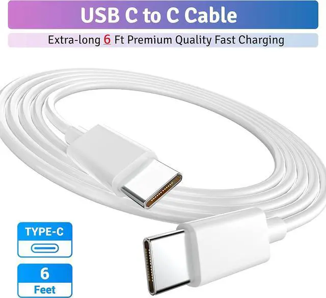 Alt view image 6 of 7 - Type C Fast Charger, for iPhone 16 Charger, 20W Fast Charging Block, USB C Plug Cable Cord 6.6ft for iPhone 16, 16 Plus, 15, 15 Plus, 15 Pro, 15 Pro Max, iPad Pro 11/12.9, Galaxy S24, S23, S22, 2Pack