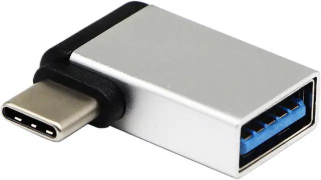 Alt view image 4 of 7 - USB C to USB 3.0 Aluminum Adapter USB A 3.0 Female to 90 Degree 3.1 Type C Male Converter (OTG) for Smartphone Flash Drives Mouse Keyboards and Other USB Peripherals Silver(2 Pack)
