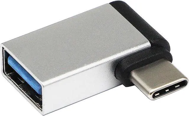 Alt view image 5 of 7 - USB C to USB 3.0 Aluminum Adapter USB A 3.0 Female to 90 Degree 3.1 Type C Male Converter (OTG) for Smartphone Flash Drives Mouse Keyboards and Other USB Peripherals Silver(2 Pack)