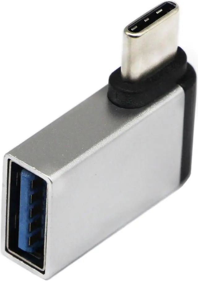Alt view image 6 of 7 - USB C to USB 3.0 Aluminum Adapter USB A 3.0 Female to 90 Degree 3.1 Type C Male Converter (OTG) for Smartphone Flash Drives Mouse Keyboards and Other USB Peripherals Silver(2 Pack)