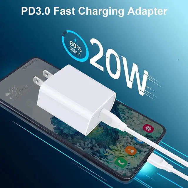 Alt view image 2 of 7 - Galaxy S24 Ultra/S23+ Charger,20W USB C Charging Block for Google Pixel Fold,8 Pro,7 Pro,7a,6 Pro,8;USB Type-C Brick with 6FT Type C Cable for Samsung Galaxy A54,A73,A35,A55,A14,A53,A15,Z Flip5