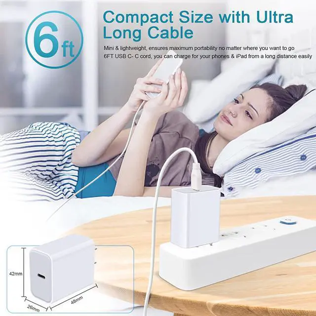 Alt view image 6 of 7 - Galaxy S24 Ultra/S23+ Charger,20W USB C Charging Block for Google Pixel Fold,8 Pro,7 Pro,7a,6 Pro,8;USB Type-C Brick with 6FT Type C Cable for Samsung Galaxy A54,A73,A35,A55,A14,A53,A15,Z Flip5