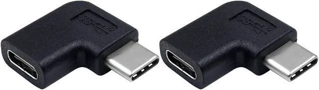 Main image of (2-Pack USB C Adapter Right & Left Angled 90 Degree USB-C USB 3.1 Type-C Male to Female Extension Adapter for Laptop & MacBook Tablet & Mobile Phone Surface Pro Lenovo Yoga PC (M/F)