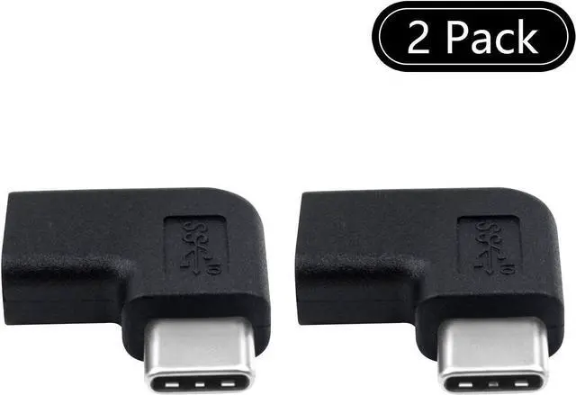 Alt view image 2 of 7 - (2-Pack USB C Adapter Right & Left Angled 90 Degree USB-C USB 3.1 Type-C Male to Female Extension Adapter for Laptop & MacBook Tablet & Mobile Phone Surface Pro Lenovo Yoga PC (M/F)