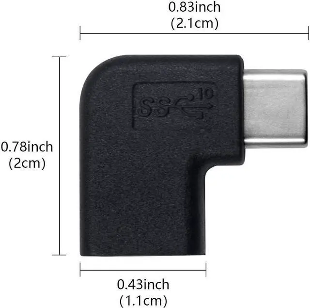Alt view image 5 of 7 - (2-Pack USB C Adapter Right & Left Angled 90 Degree USB-C USB 3.1 Type-C Male to Female Extension Adapter for Laptop & MacBook Tablet & Mobile Phone Surface Pro Lenovo Yoga PC (M/F)
