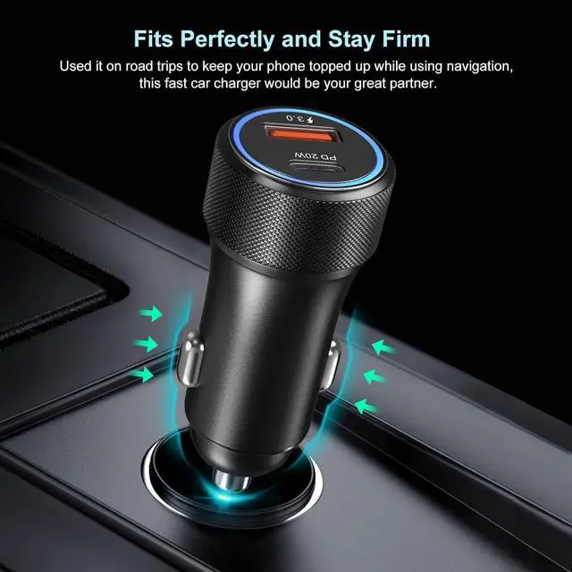 Alt view image 5 of 7 - USB C Car Charger 5 Pack, Bangfun 36W Dual Port PD&QC 3.0 Fast Charging 12V USB Car Charger Cigarette Lighter Adapter Plug for iPhone 15 14 13 12 11 Pro Max SE,iPad,Samsung,Pixel(Black)
