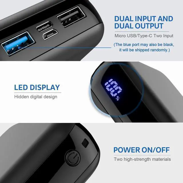 Alt view image 2 of 7 - Portable Charger Power Bank 26800mAh with Hidden LED Display & 2 USB Outputs, High Capacity 5V Cell Phone Charger External Backup Battery Pack Compatible with iPhone,iPad,Samsung Galaxy,Android.