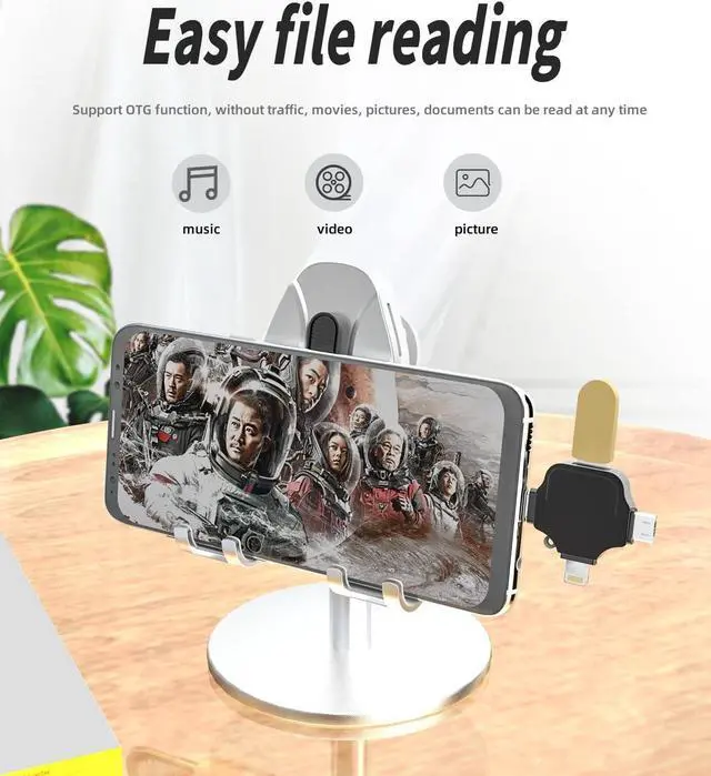 Alt view image 3 of 7 - Lightning Male to USB Female Adapter for Apple IPhone15 Pro Max Plus IPad OTG Cable Micro Type C Android Thunderbolt 3 Port Adaptador Conector Micro USB C Cell Phone Camera Flash Drive Mouse Keyboard