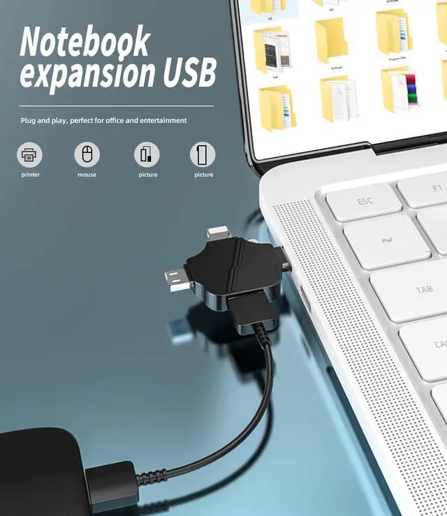 Alt view image 4 of 7 - Lightning Male to USB Female Adapter for Apple IPhone15 Pro Max Plus IPad OTG Cable Micro Type C Android Thunderbolt 3 Port Adaptador Conector Micro USB C Cell Phone Camera Flash Drive Mouse Keyboard