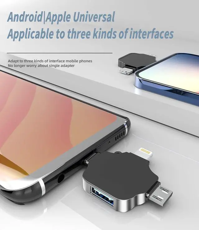 Alt view image 5 of 7 - Lightning Male to USB Female Adapter for Apple IPhone15 Pro Max Plus IPad OTG Cable Micro Type C Android Thunderbolt 3 Port Adaptador Conector Micro USB C Cell Phone Camera Flash Drive Mouse Keyboard