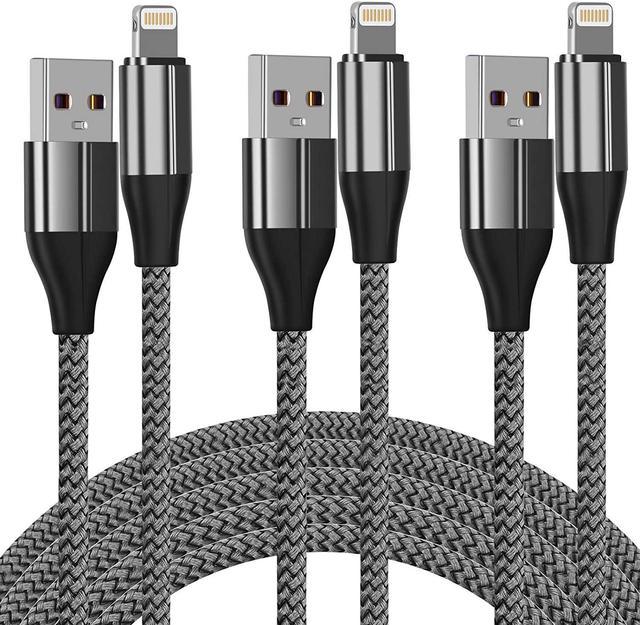 FEEL2NICE iPhone Charger Cable (3 Pack 10 Foot), [MFi Certified] 10 Feet  Nylon Braided Lightning Cable, iPhone Charging Cord USB Cable Compatible  with iPhone 11/Pro/X/Xs Max/XR/8 Plus /7 Plus/6/ iPad 