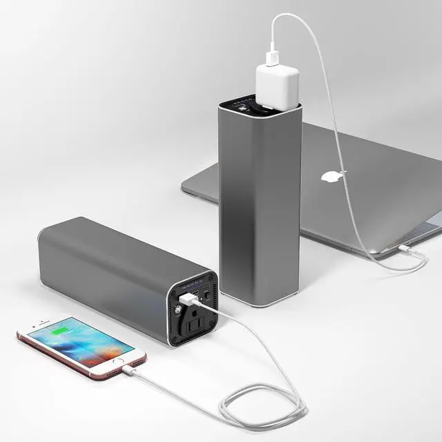 Alt view image 3 of 7 - Portable Laptop Charger with AC Outlet, 31200mAh/112Wh 100W Travel Laptop Power Bank, External Battery Pack Compatible with MacBook, iPhone, Samsung, HP, Dell, Lenovo and More