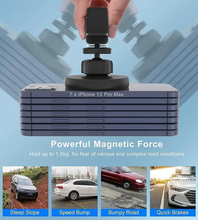 Alt view image 2 of 7 - Magnetic Wireless Car Charger Mount Compatible with Magsafe iPhone 15/ iPhone 14/iPhone 13, Fast Charging Air Vent Magnet Accessories Car Phone Holder