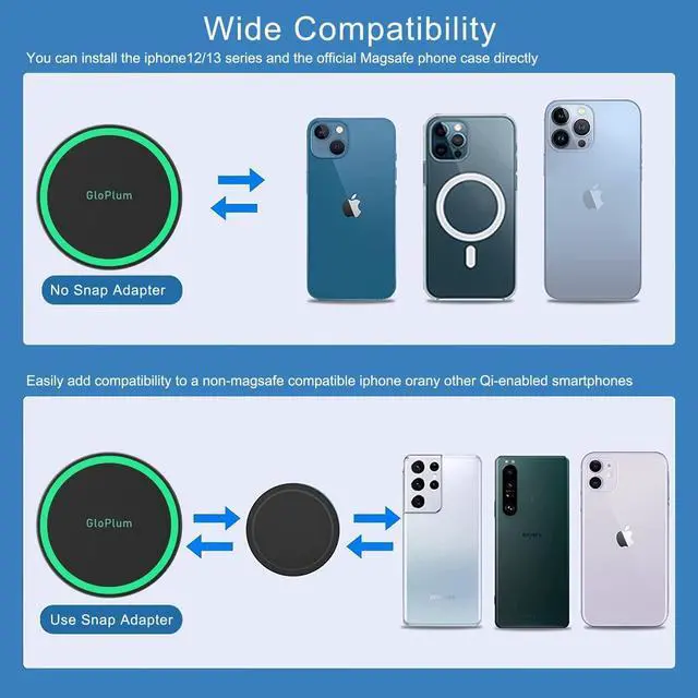 Alt view image 7 of 7 - Magnetic Wireless Car Charger Mount Compatible with Magsafe iPhone 15/ iPhone 14/iPhone 13, Fast Charging Air Vent Magnet Accessories Car Phone Holder