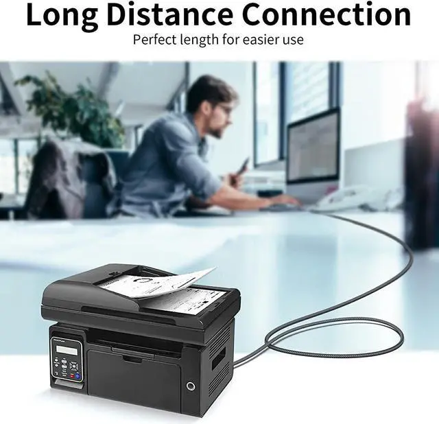 Alt view image 3 of 7 - Printer Cable 25FT USB Printer Cord 2.0 Type A Male to B Male Cable Scanner Cord High Speed Compatible with and More