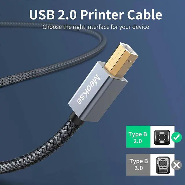 Alt view image 5 of 7 - Printer Cable 25FT USB Printer Cord 2.0 Type A Male to B Male Cable Scanner Cord High Speed Compatible with and More
